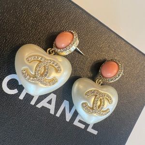 CHANEL Heart Shaped Earrings